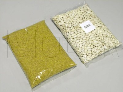 Rośliny strączkowe i cukier pakowane w opakowanie poduszkowe na pionowej maszynie pakującej (VFFS).