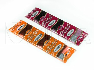 Słodycze pakowane na poziomej maszynie pakującej (HFFS).
