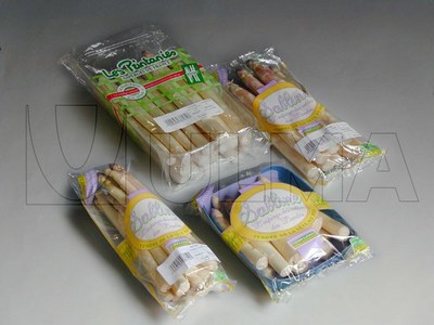 Szparagi pakowane na tacce lub luzem na flow packu poziomym (hffs)